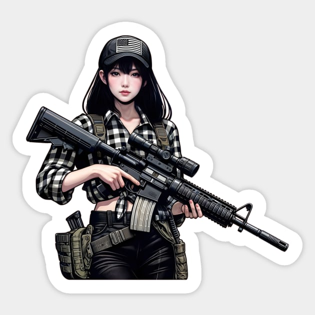 Tactical Girl Sticker by Rawlifegraphic